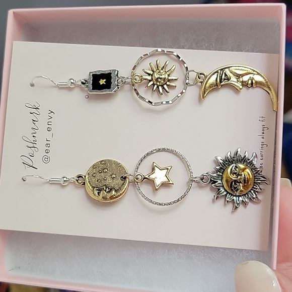 Free People Jewelry - Celestial Two-Tone Drop Earrings, 925 wires